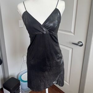 Forever 21 Black Metallic Mini Dress Size Medium Never Worn Party Dress